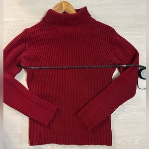 Parasuco Red Ribbed Turtleneck Sweater 100% cotton size large